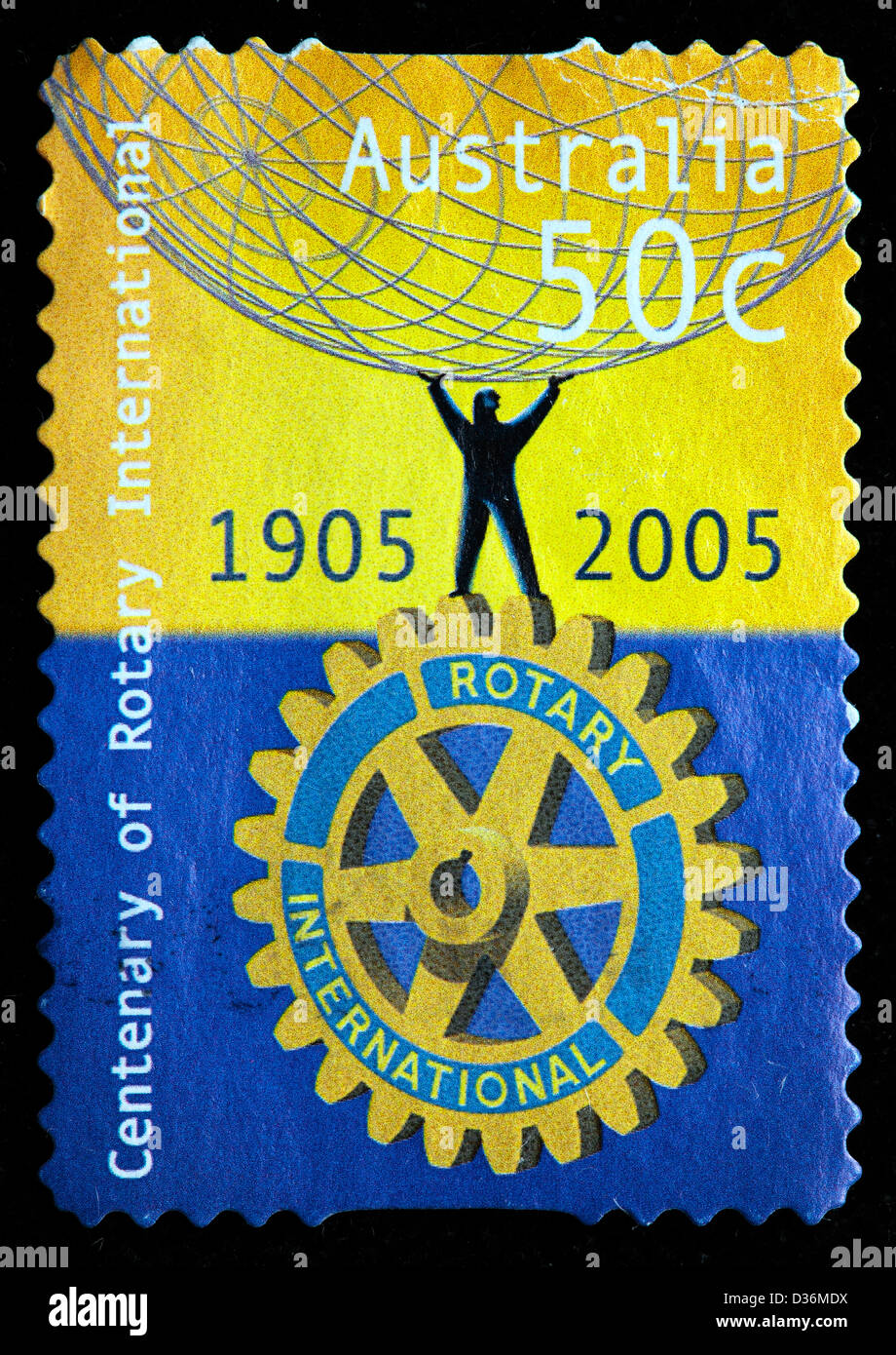Hundertjahrfeier der Rotary International, Briefmarke, Australien, 2005 Stockfoto