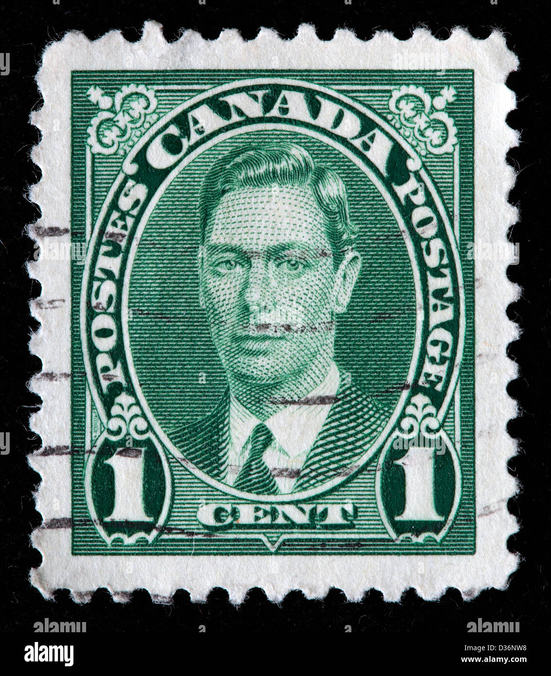 König George VI, Briefmarke, Kanada, 1935 Stockfoto