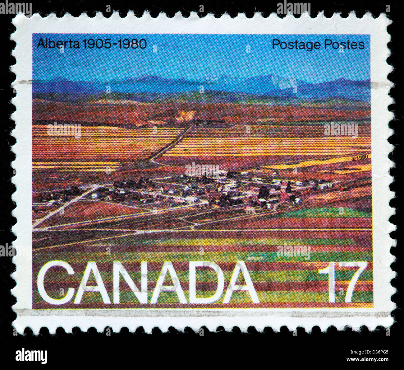 Alberta, Briefmarke, Kanada, 1980 Stockfoto