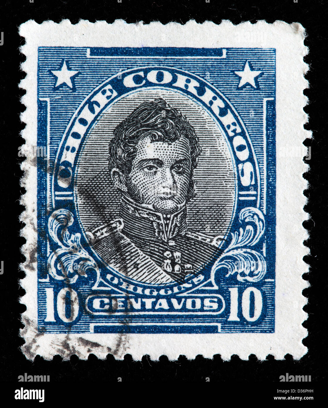 Bernardo O'Higgins, Briefmarke, Chile, 1912 Stockfoto