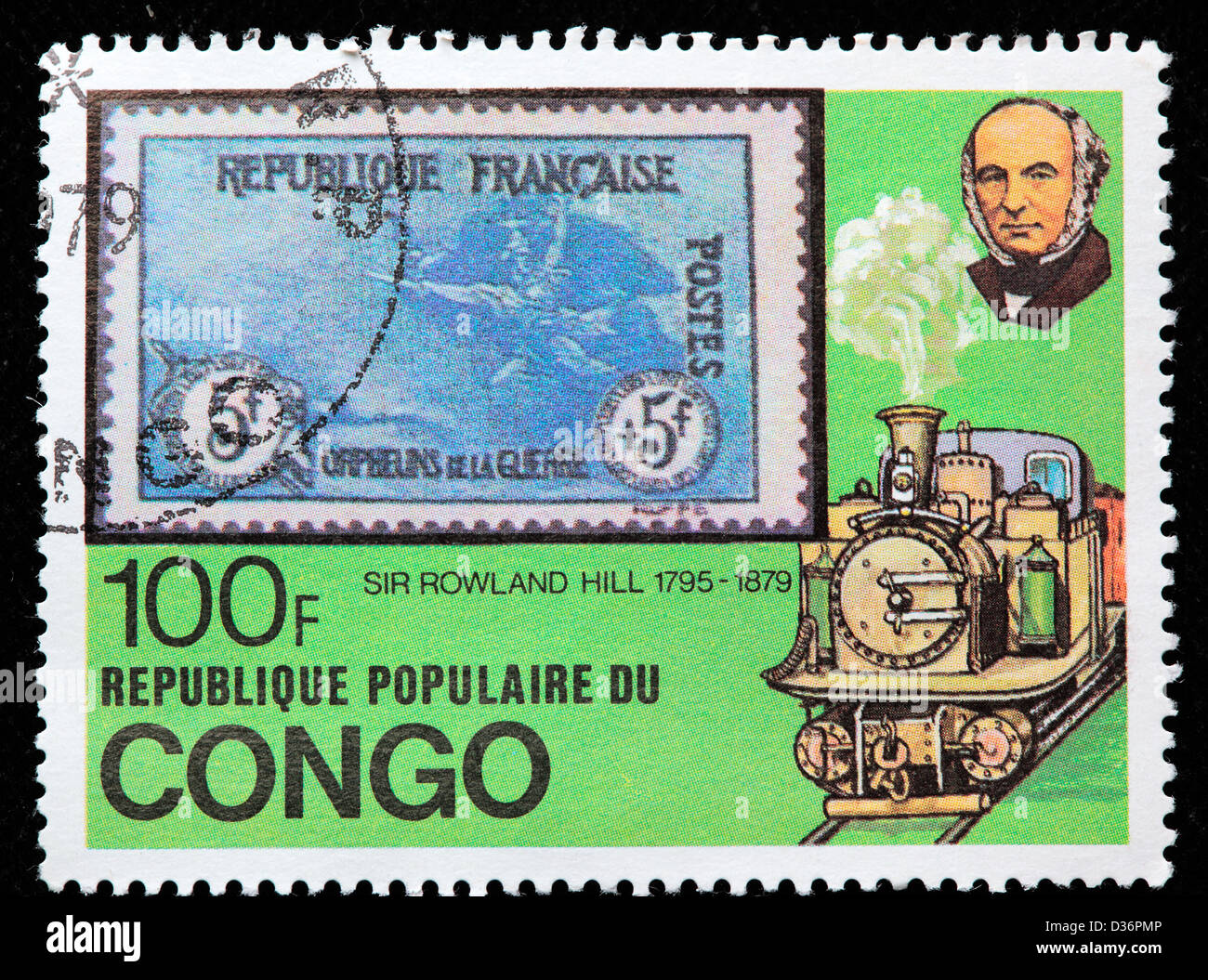 Sir Rowland Hill, Briefmarke, Kongo, 1979 Stockfoto