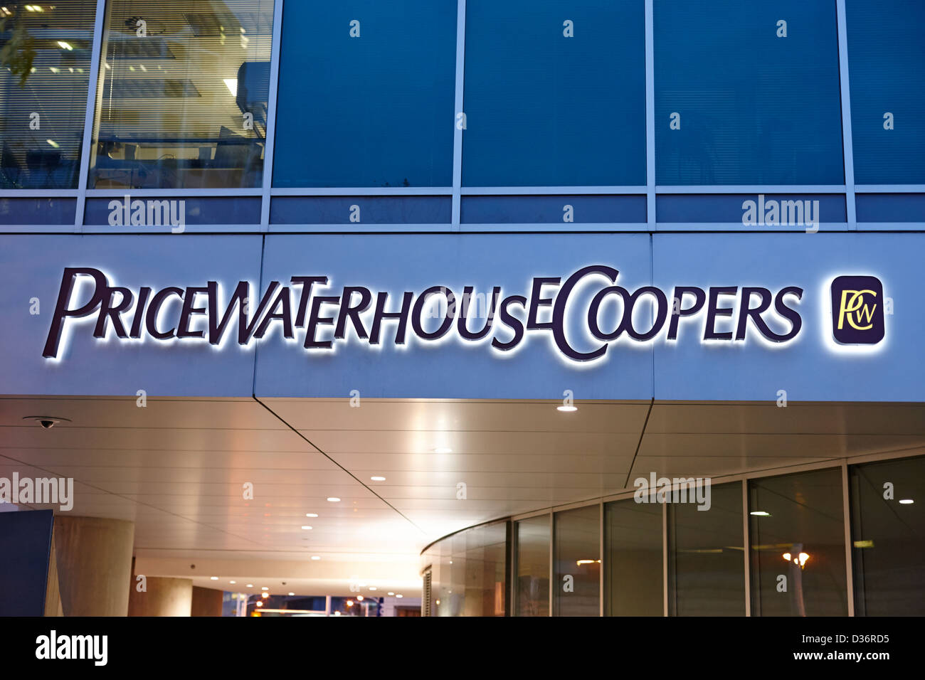 PwC Pricewaterhouse coopers Büros Vancouver BC Kanada Stockfoto