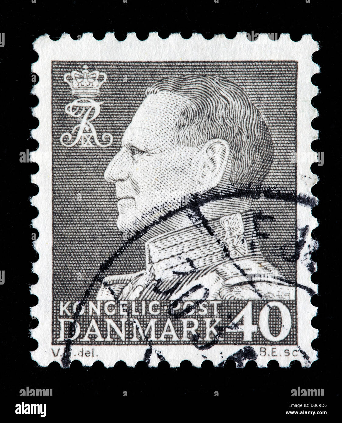 König Frederik IX, Briefmarke, Dänemark, 1961 Stockfoto