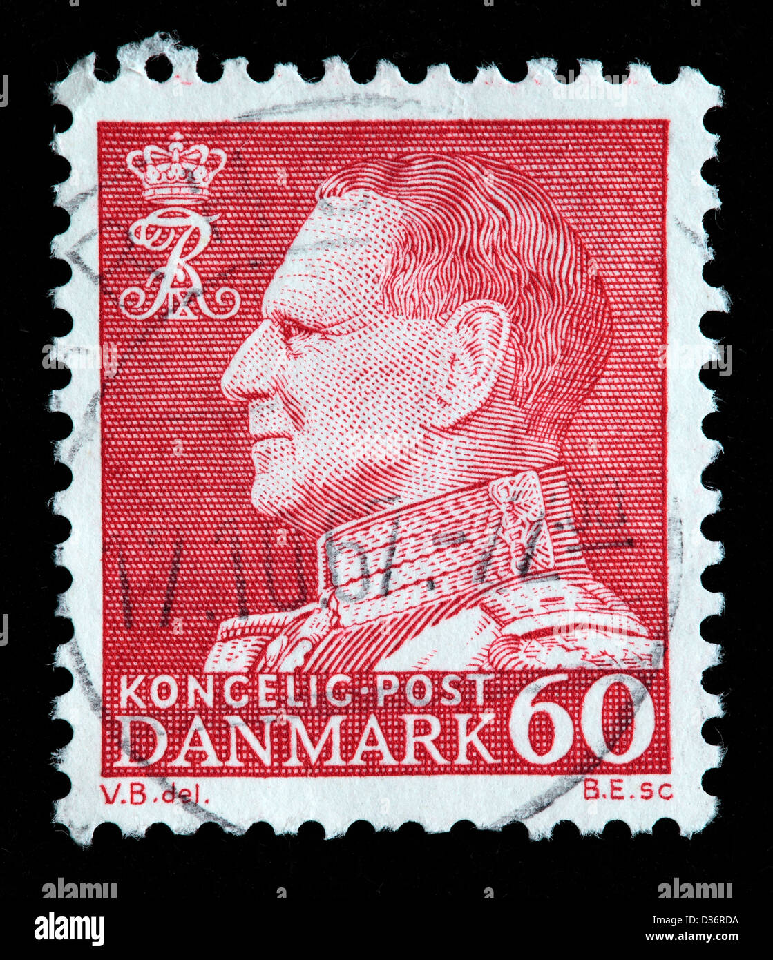 König Frederik IX, Briefmarke, Dänemark, 1961 Stockfoto