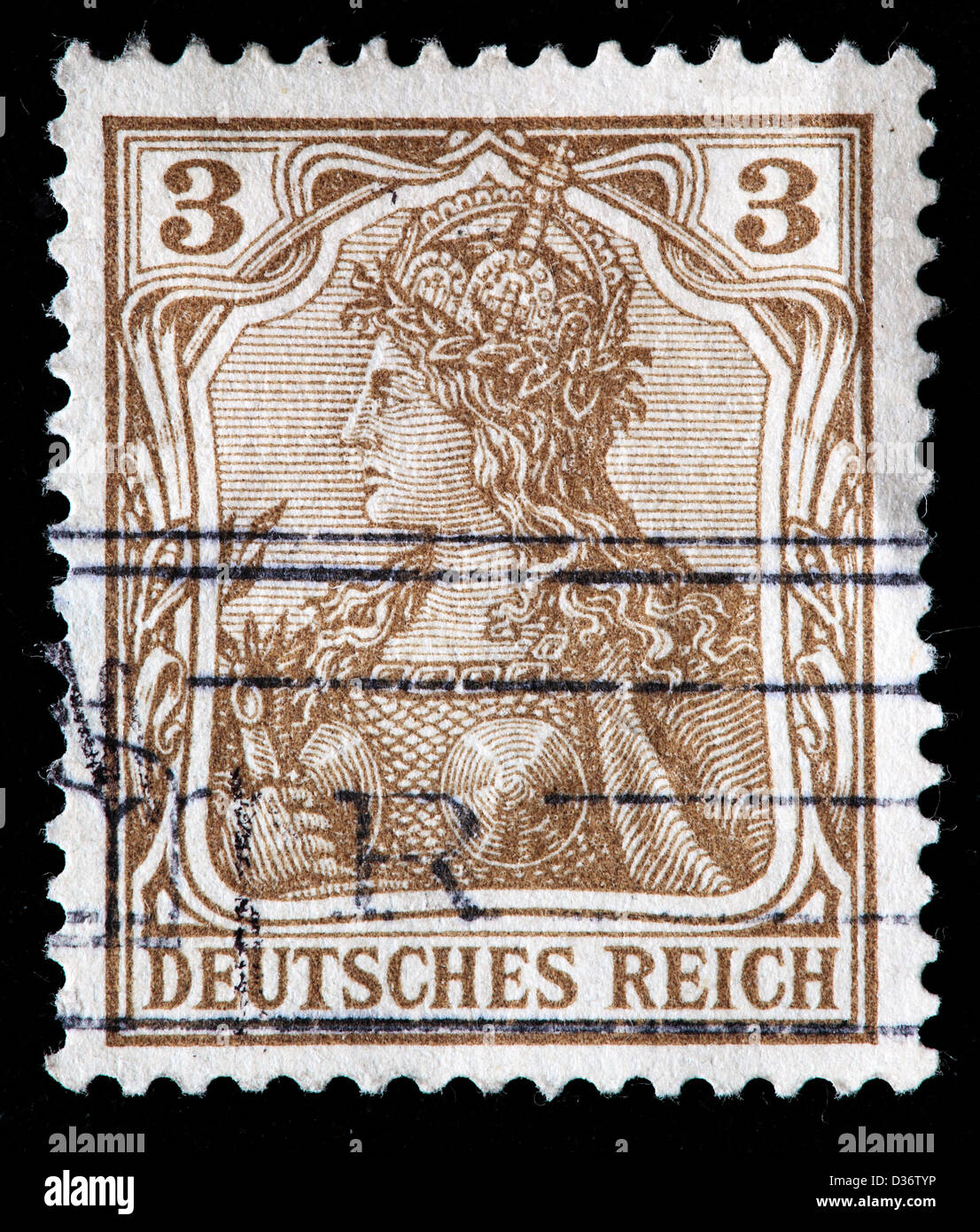 Germania, Briefmarke, Deutschland, 1902 Stockfoto