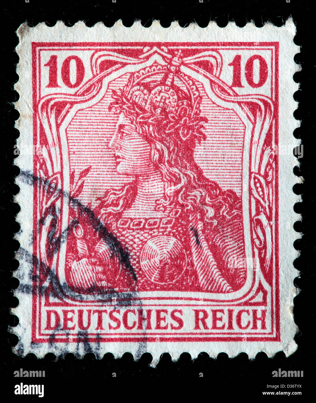 Germania, Briefmarke, Deutschland, 1902 Stockfoto