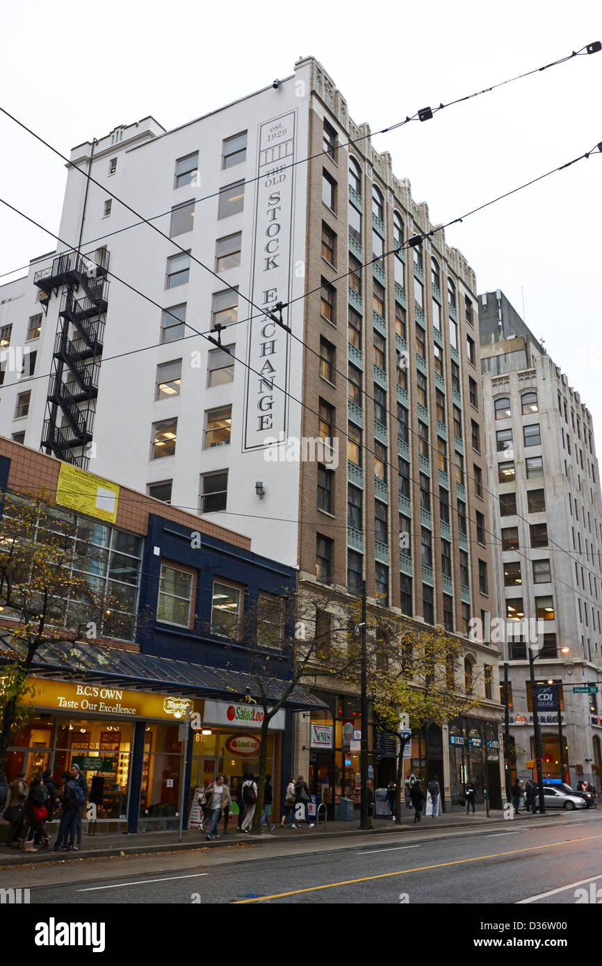 alten Börsengebäude downtown Vancouver BC Kanada Stockfoto