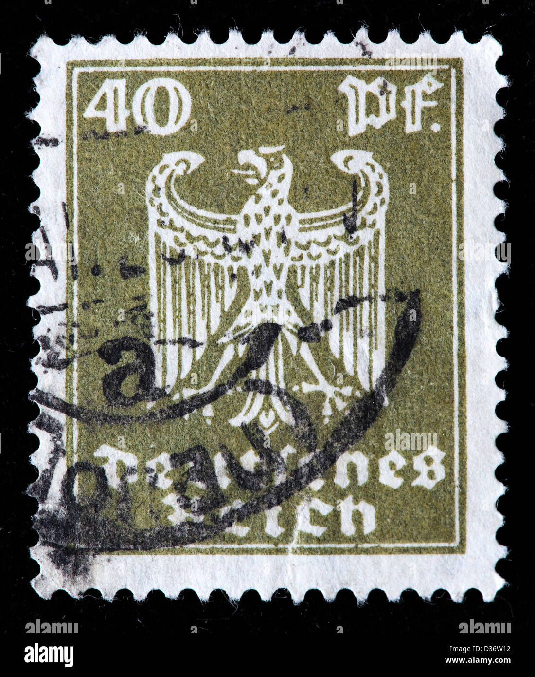 Bundesadler, Briefmarke, Deutschland, 1924 Stockfoto