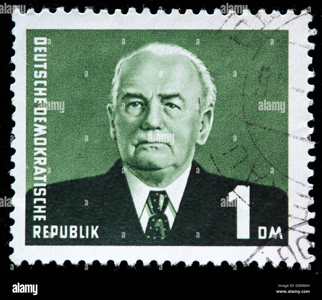Präsident Wilhelm Pieck, Briefmarke, Deutschland, 1953 Stockfoto