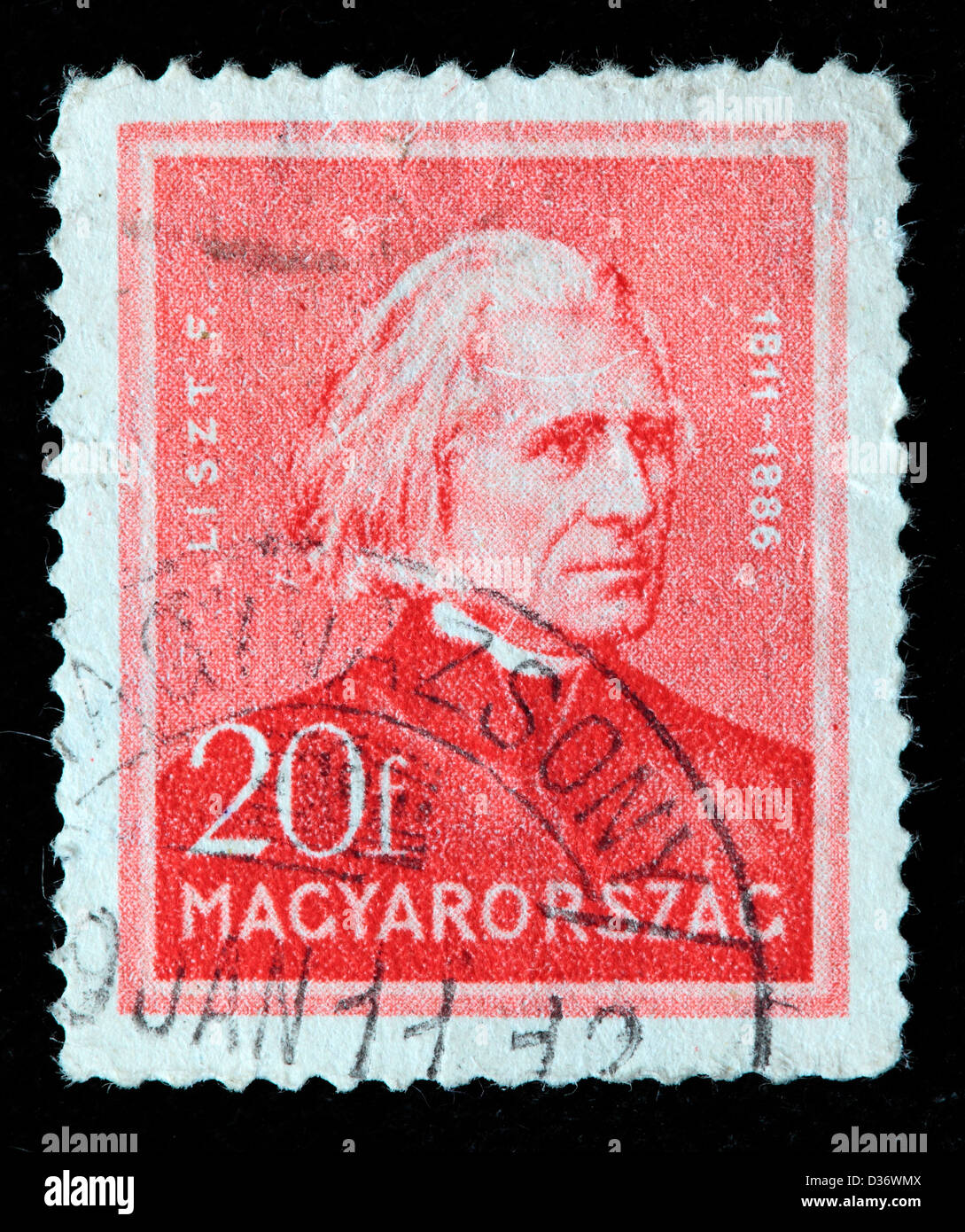 Franz Liszt, Komponist, Briefmarke, Ungarn, 1932 Stockfoto
