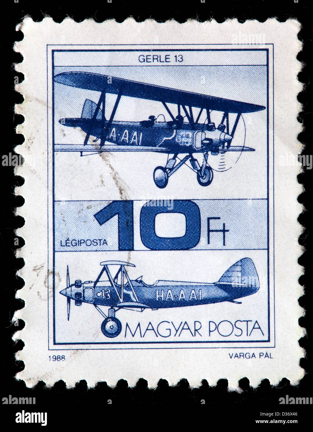Flugzeuge, Briefmarke, Ungarn, 1988 Stockfoto