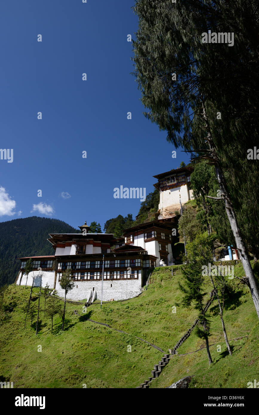 Cheri Goemba (Kloster) oder Chagri Dorjidhen, hoch oben im Himalaya-Gebirge unweit von Thimpu. , 36MPX, HI-RES Stockfoto