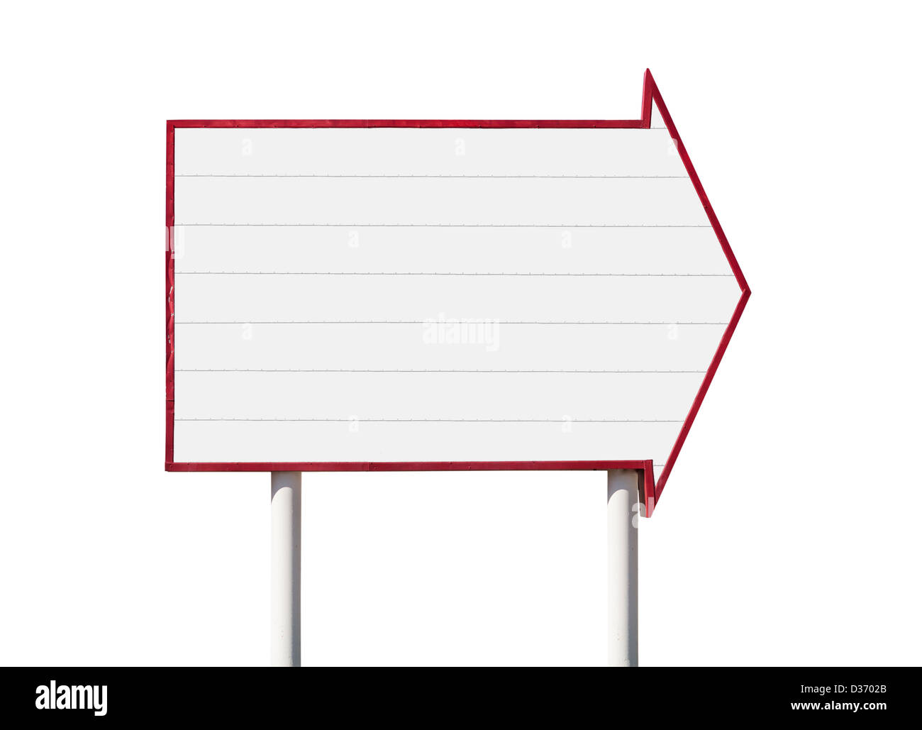 Riesige leere Pfeilzeichen mit Beschneidungspfad isoliert. Stockfoto