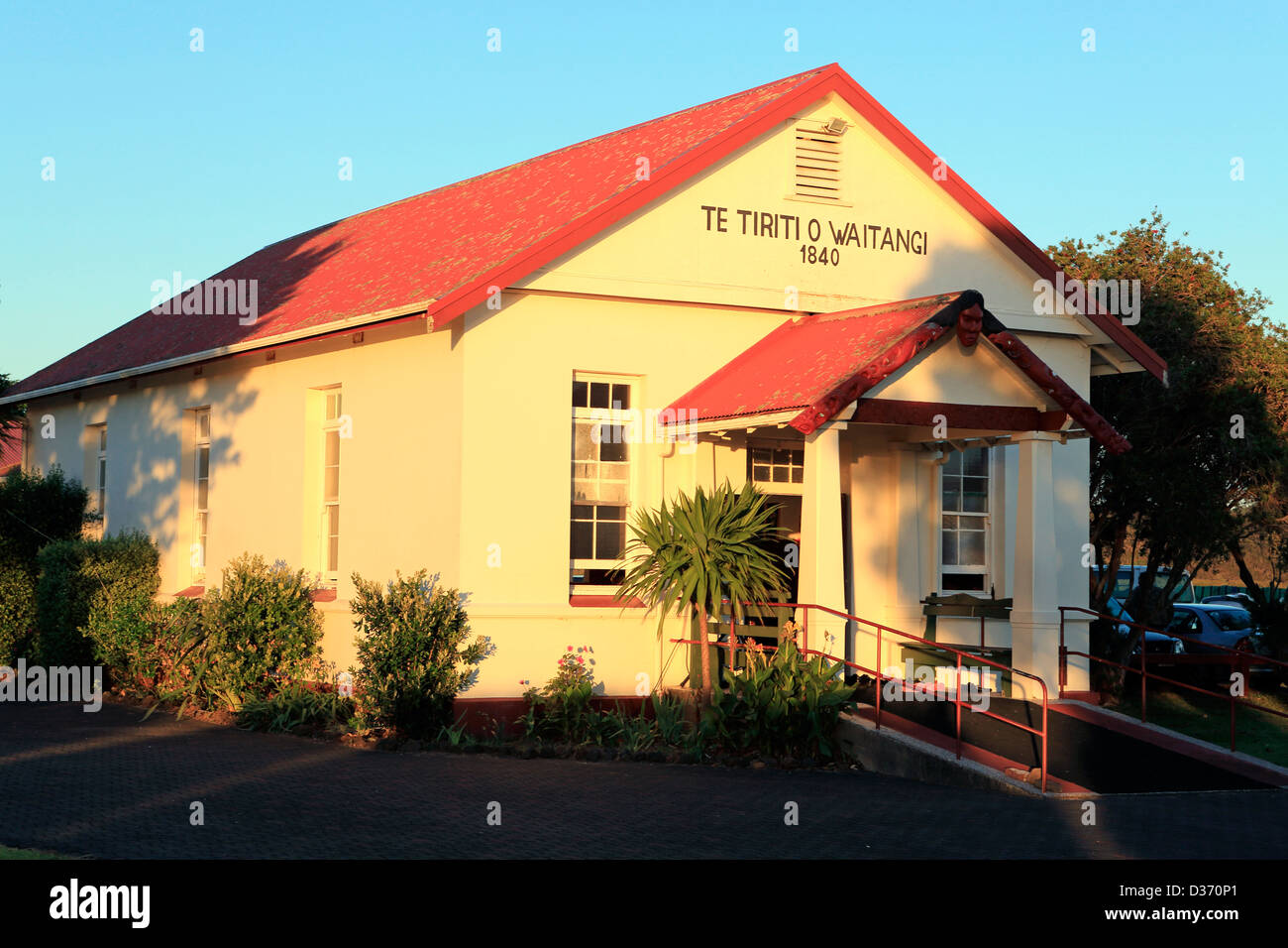 Historische Te Tii Marae in Waitangi Stockfoto