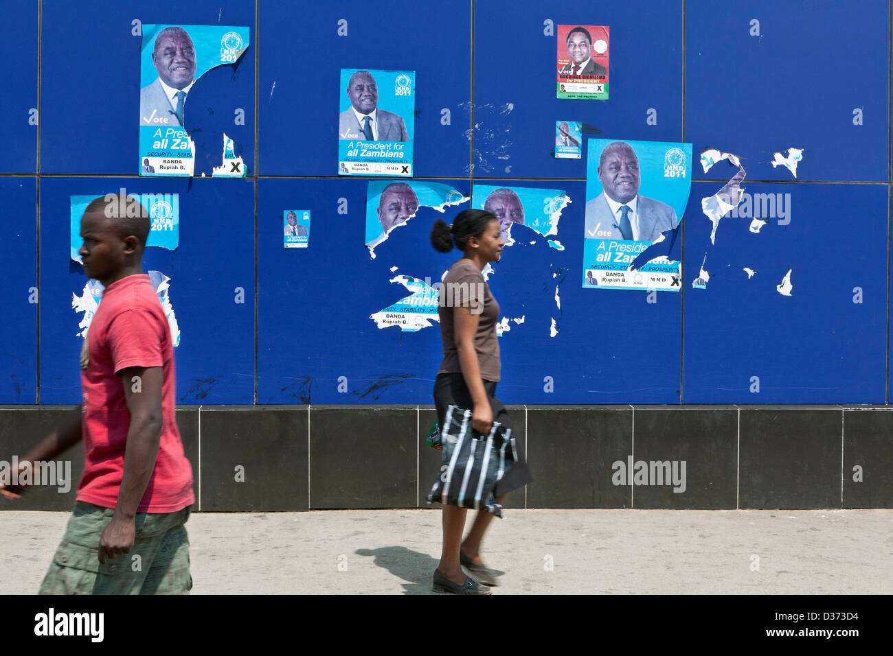 Präsidentschafts-und Parlamentswahlen abgehalten in Sambia (2011) Stockfoto