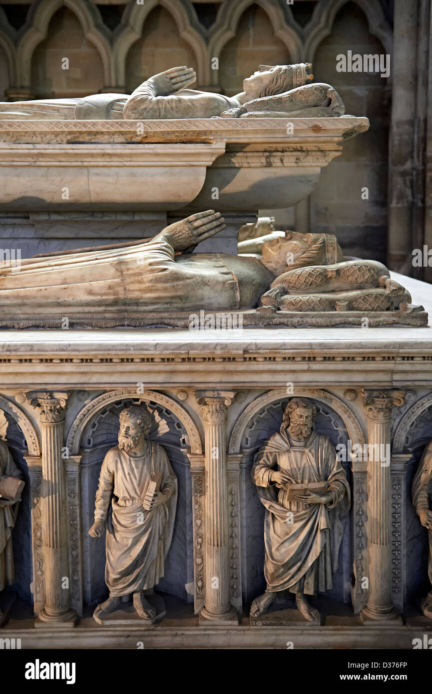 Renaissance-Stil Grab (oben) Valentine Visconti Duchesse d "Orleans 1366-14 Kathedrale Basilika Saint-Denis, Paris Frankreich Stockfoto