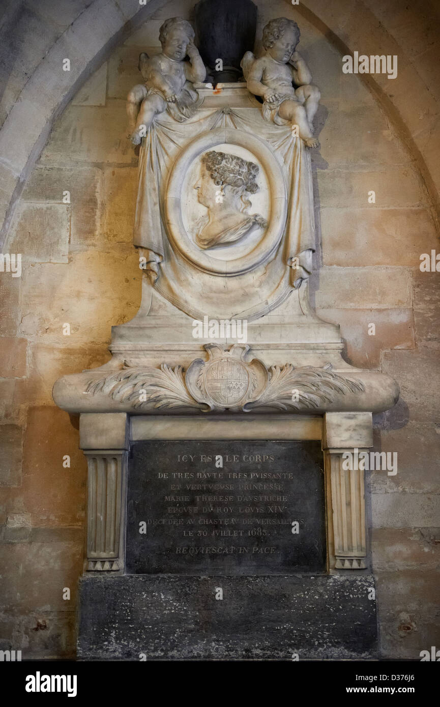 18. Jahrhundert Grab der Marie-Terese Österreich (1638-1683), Kathedrale Basilika Saint-Denis, Paris Frankreich Stockfoto