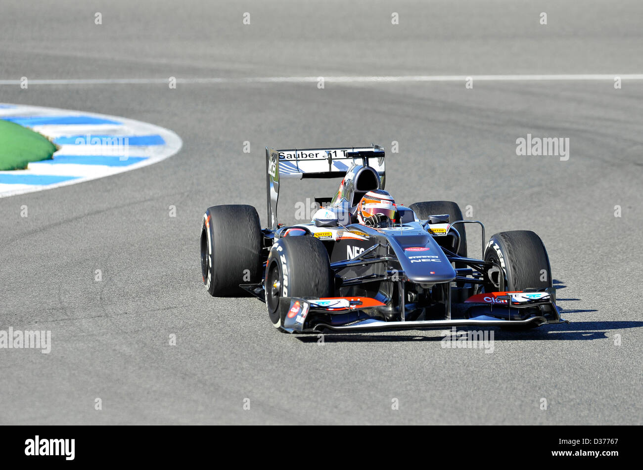 5.2.2013, Formel 1 Vorsaisontests Sitzungen in Jerez De La Frontera, Spanien---Nico HŸlkenberg (Hülkenberg), Sauber C32 Stockfoto