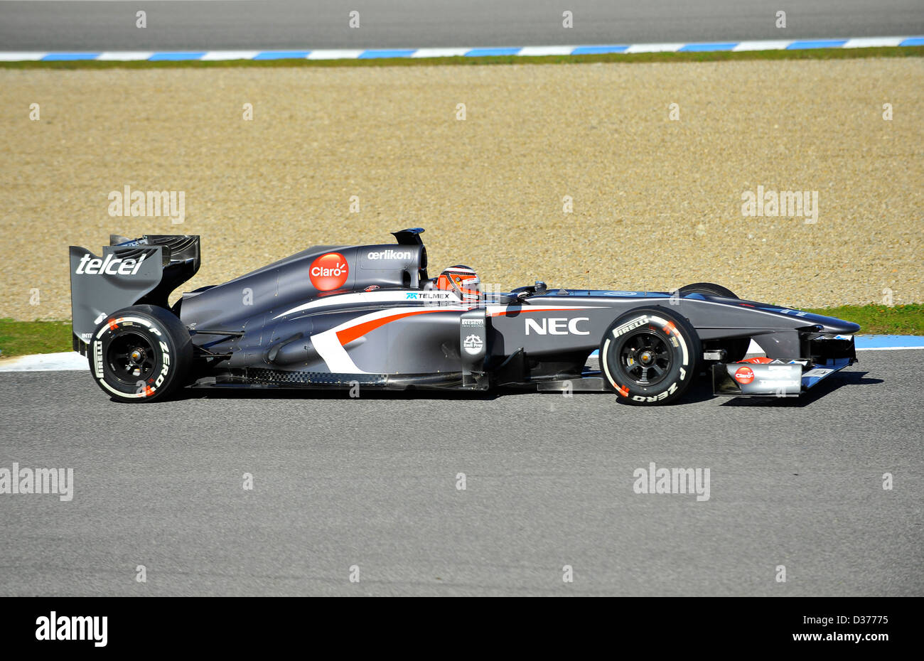 5.2.2013, Formel 1 Vorsaisontests Sitzungen in Jerez De La Frontera, Spanien---Nico HŸlkenberg (Hülkenberg), Sauber C32 Stockfoto