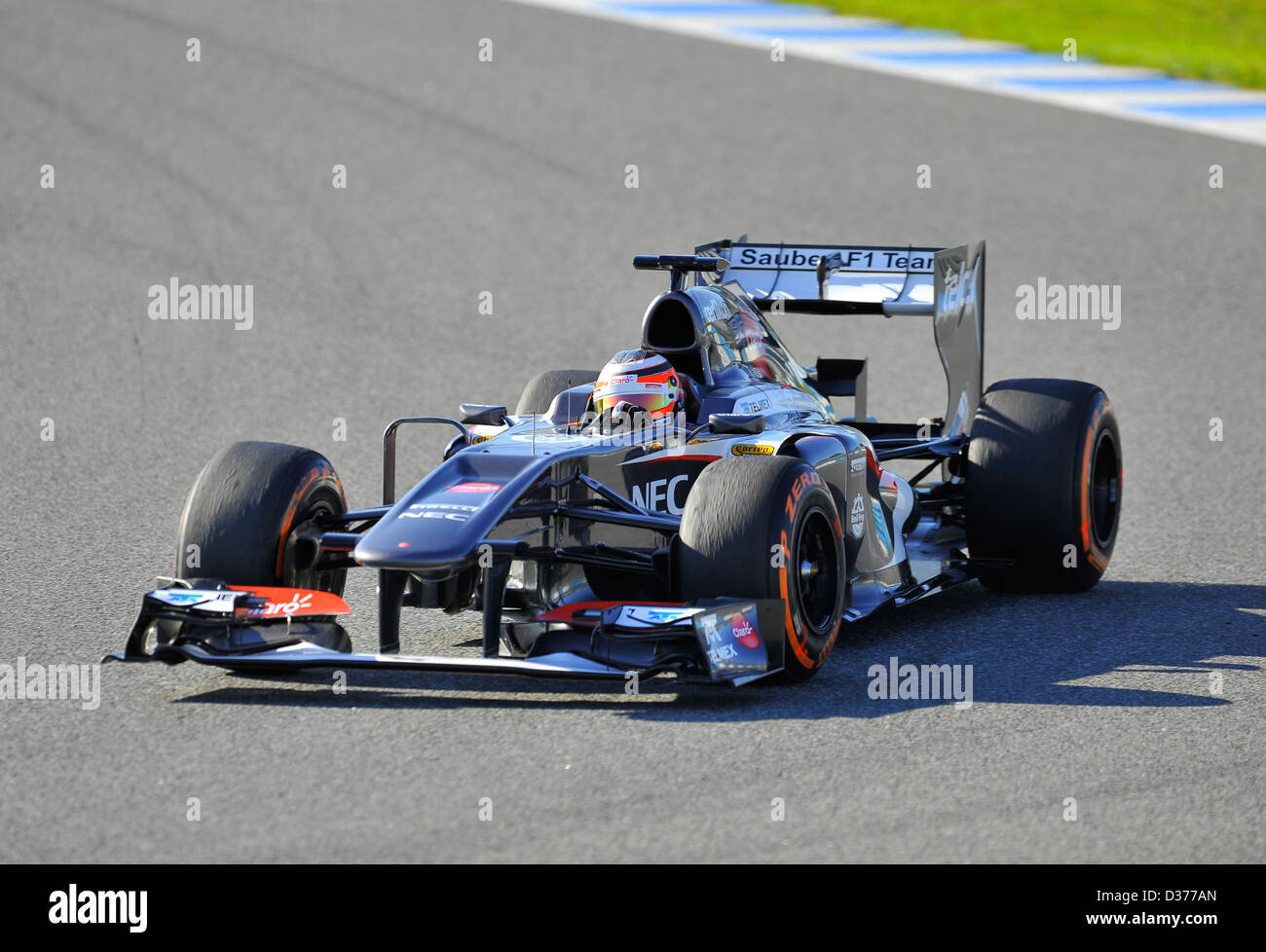 5.2.2013, Formel 1 Vorsaisontests Sitzungen in Jerez De La Frontera, Spanien---Nico HŸlkenberg (Hülkenberg), Sauber C32 Stockfoto