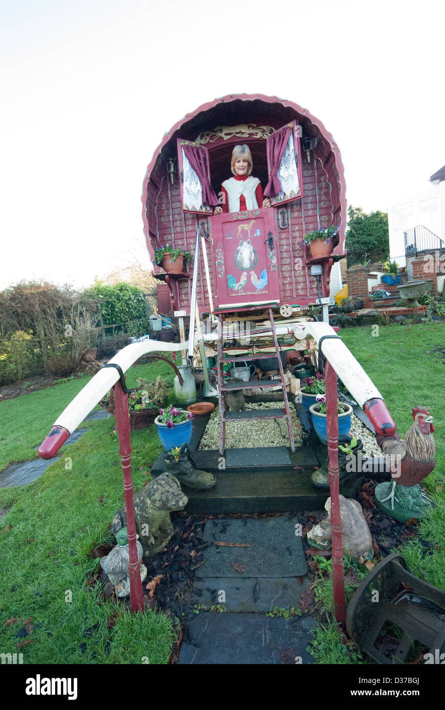 Ein renovierte Romany Caravan umgebaut zu einem Bed &amp; Breakfast-Unterkunft Stockfoto