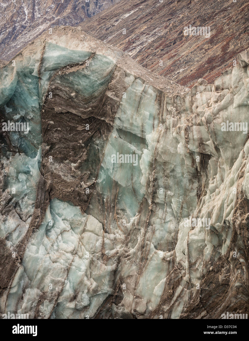 Details der Granitfelsen und Eis, Scoresbysund, Grönland Stockfoto
