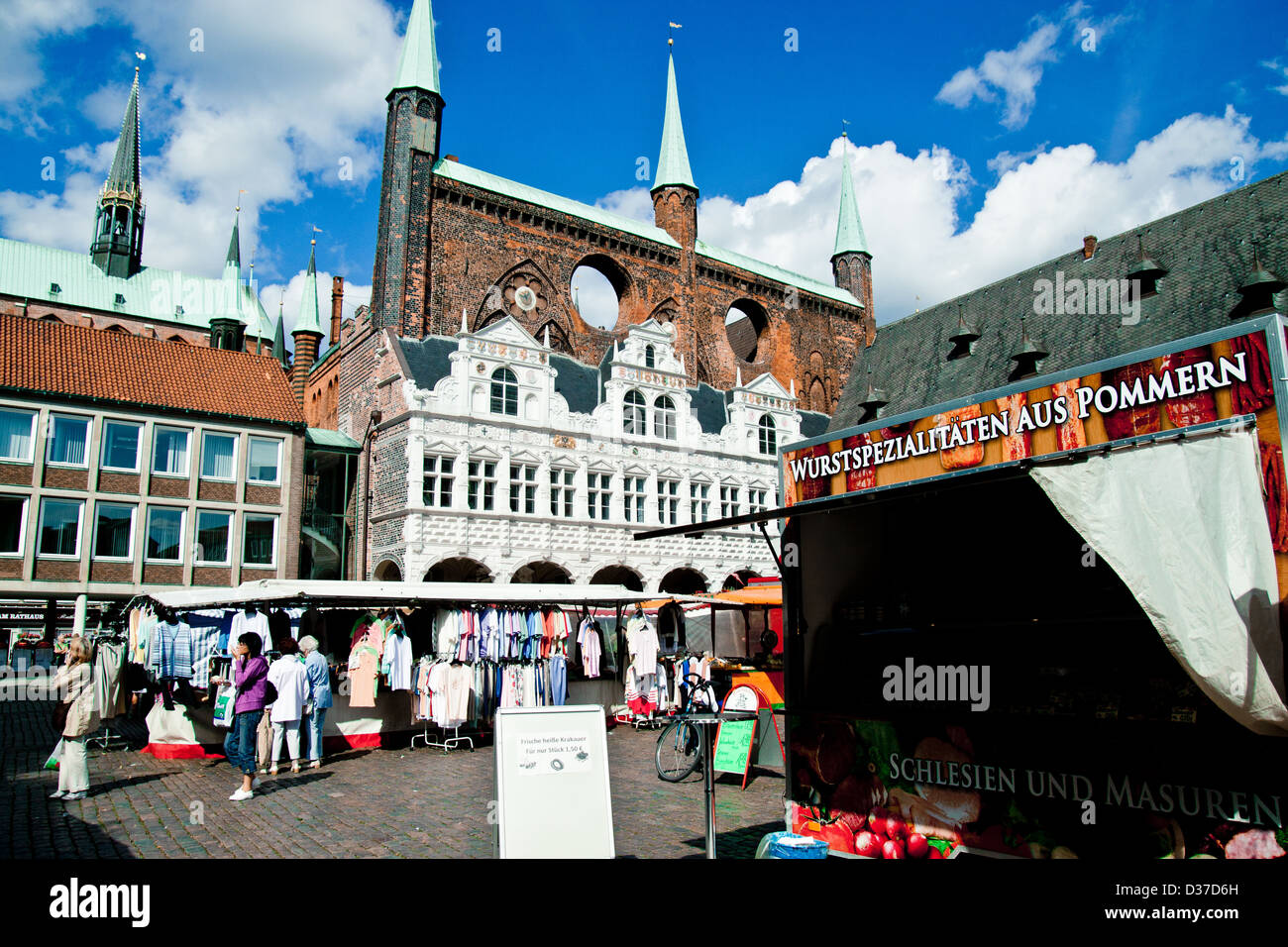 Markt, Rathaus, Lübeck Deutschland Stockfoto