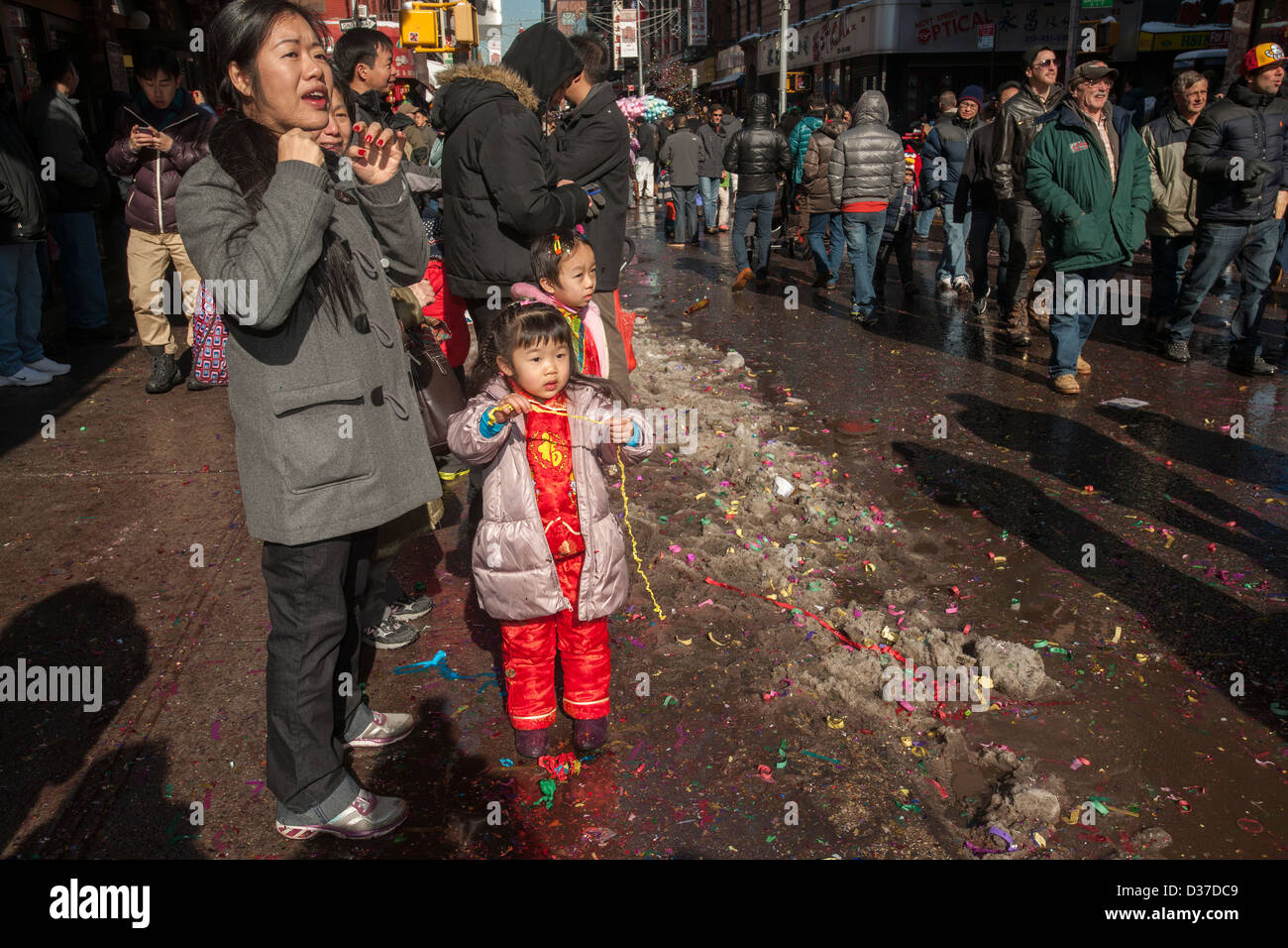 Chinatown in New York während der jährlichen Chinese Lunar New Year Feierlichkeiten Stockfoto