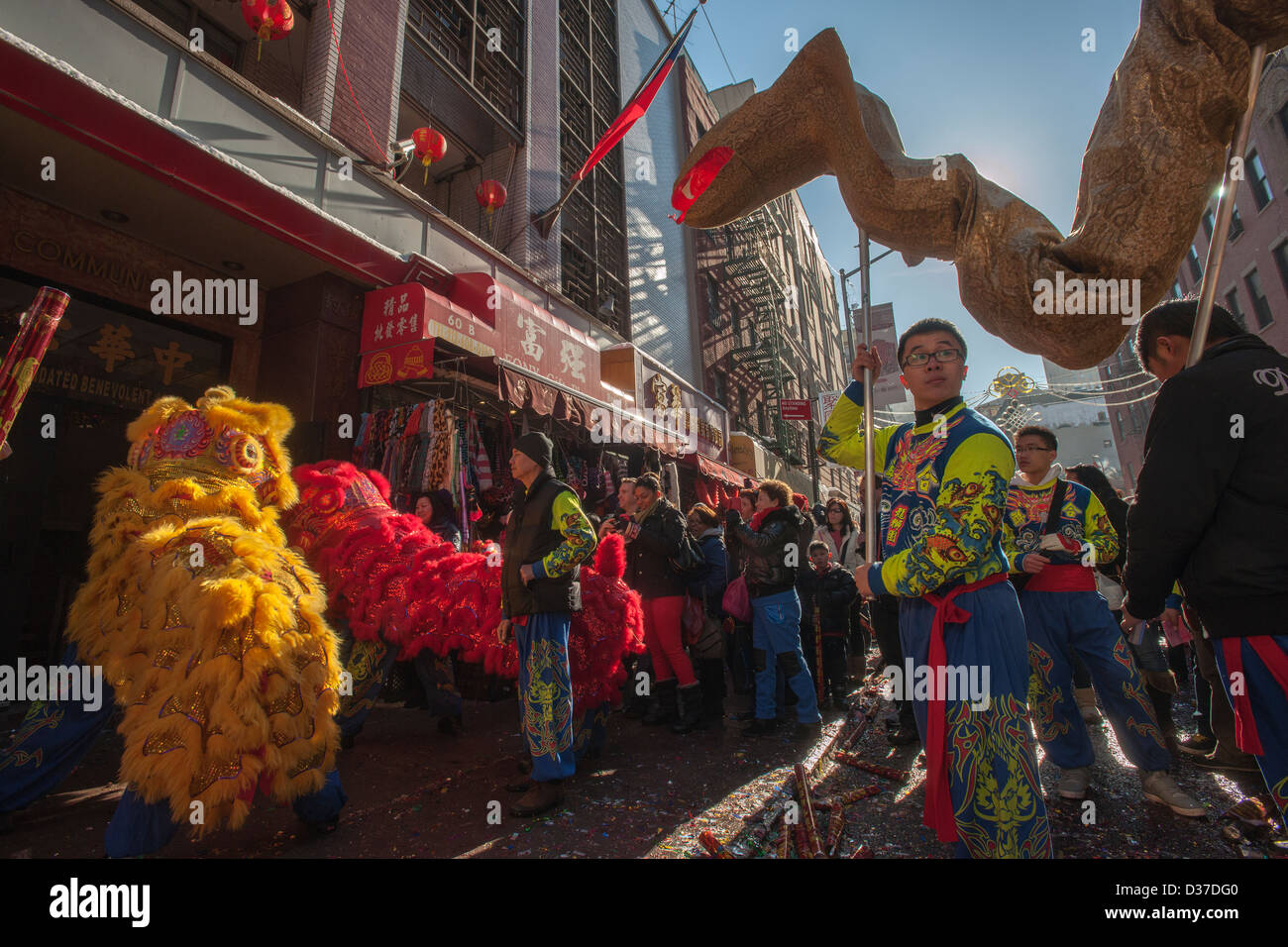 Chinatown in New York für die jährlichen Chinese Lunar New Year Feierlichkeiten Stockfoto