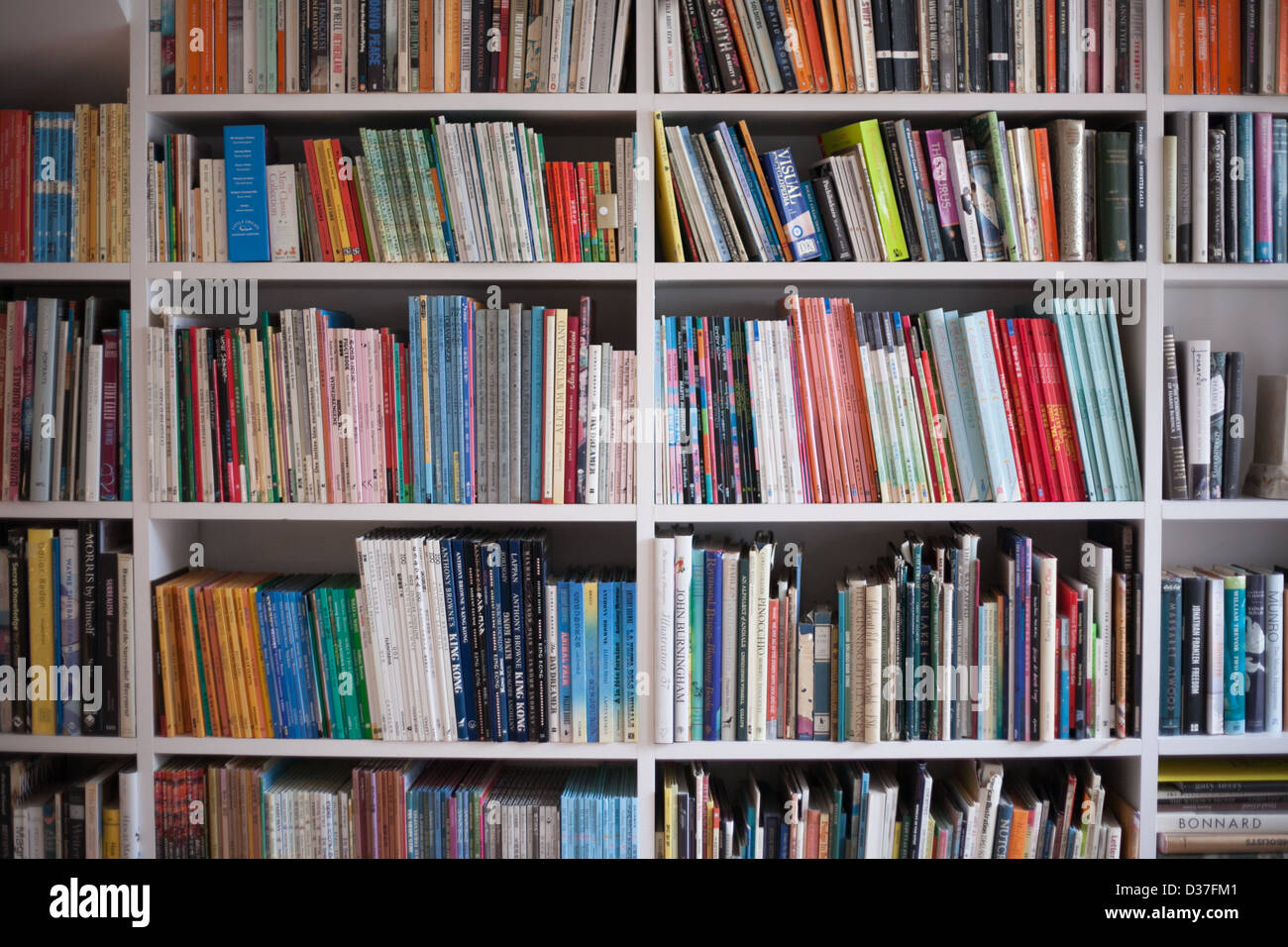 Bücherregal voller Bücher - Querformat Stockfoto