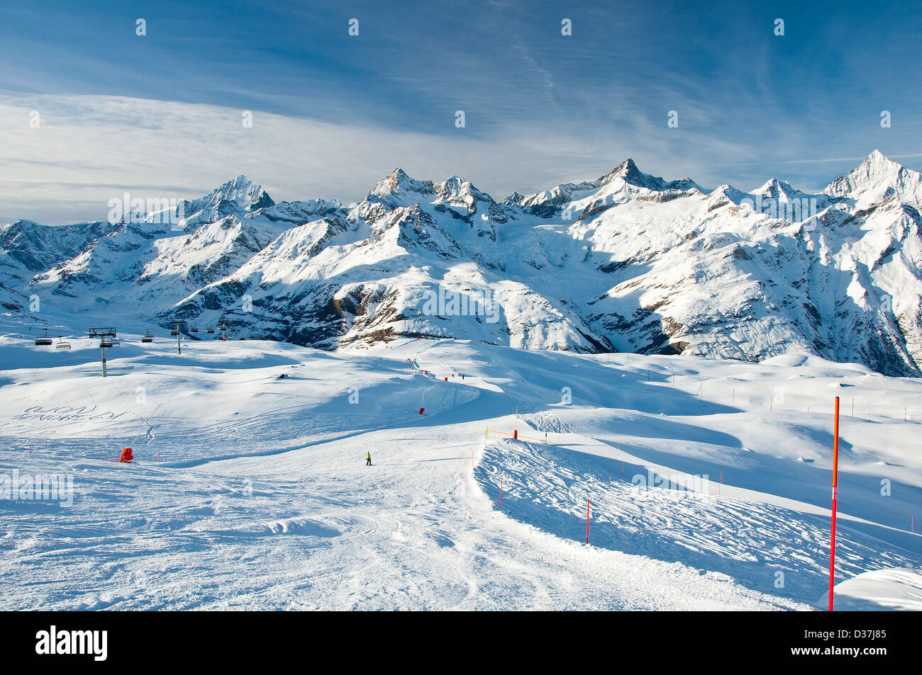 Sonnenhang in Schweizer Alpen Stockfoto