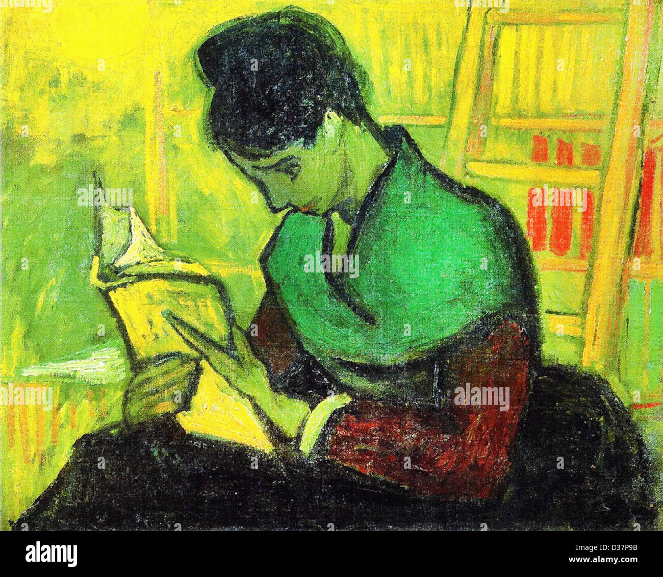 Vincent Van Gogh, der Roman Vorleser. 1888. Post-Impressionismus. Öl auf Leinwand. Ort der Schöpfung: Arles Sur Tech, Frankreich. Stockfoto