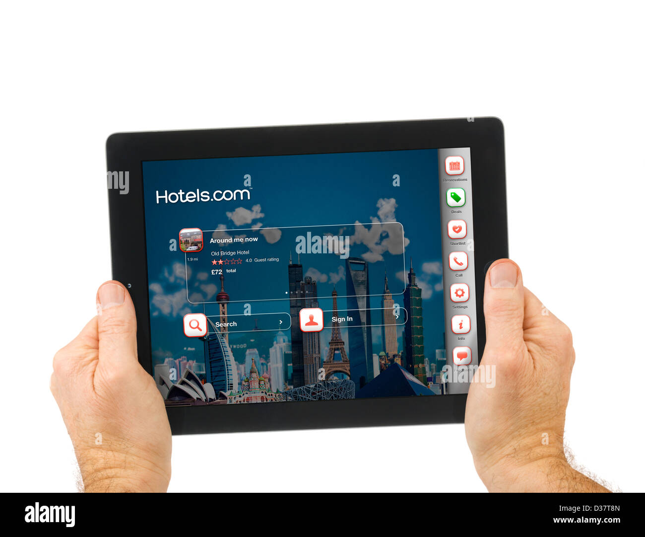 Hotels.com-Online-Buchungs-app betrachtet auf eine 4. Generation Apple iPad Tablet-computer Stockfoto