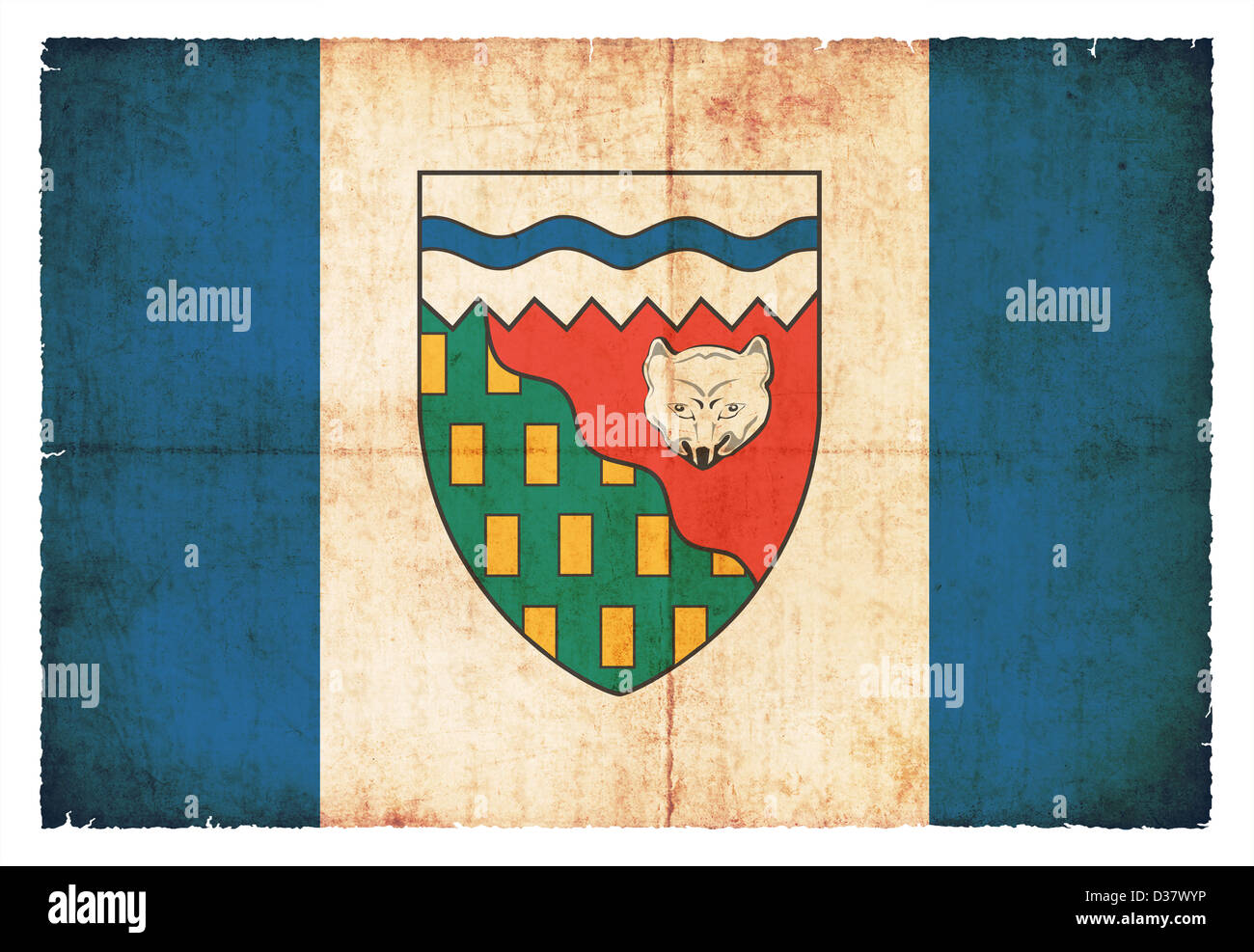 Flagge der kanadischen Provinz, die Nordwest-Territorien im Grunge-Stil erstellt Stockfoto