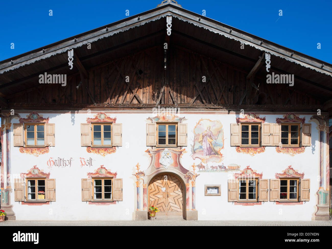 Haus Freso, Lüftlmalerei, Bayern, Deutschland Stockfoto