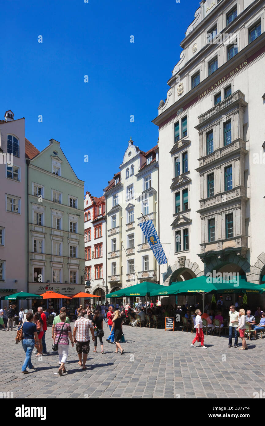Restaurants und Cafes rund um Platzl, München, Bayern, Deutschland Stockfoto