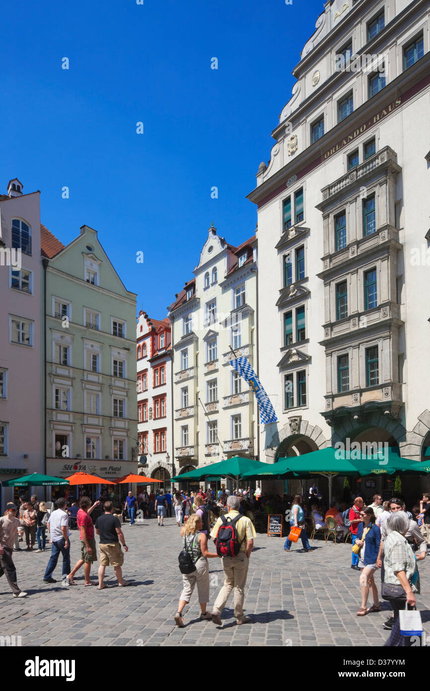 Restaurants und Cafes rund um Platzl, München, Bayern, Deutschland Stockfoto