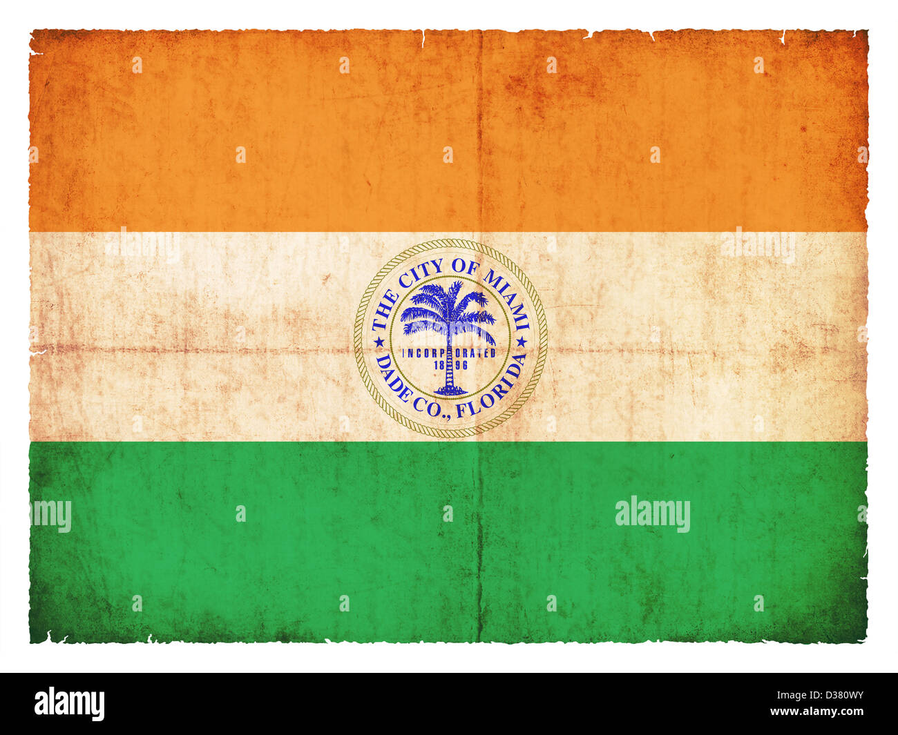 Flagge von Miami (Bundesstaat) im Grunge-Stil erstellt Stockfoto