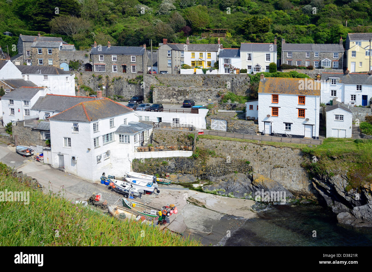 der Küstenort Portloe in Cornwall, Großbritannien Stockfoto