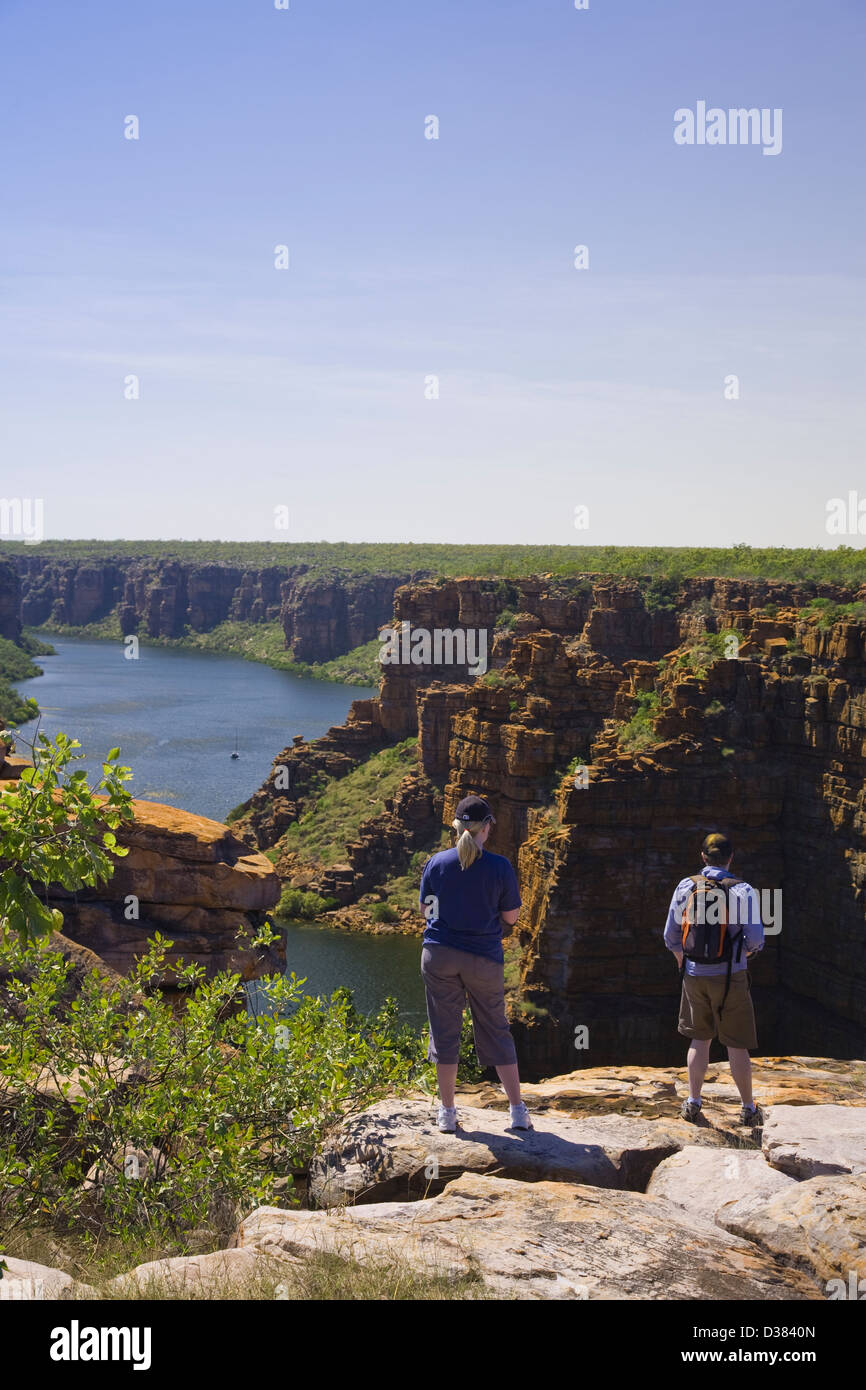 Die Aussicht, King George River von oben King George fällt, Kimberley-Region in Western Australia Stockfoto