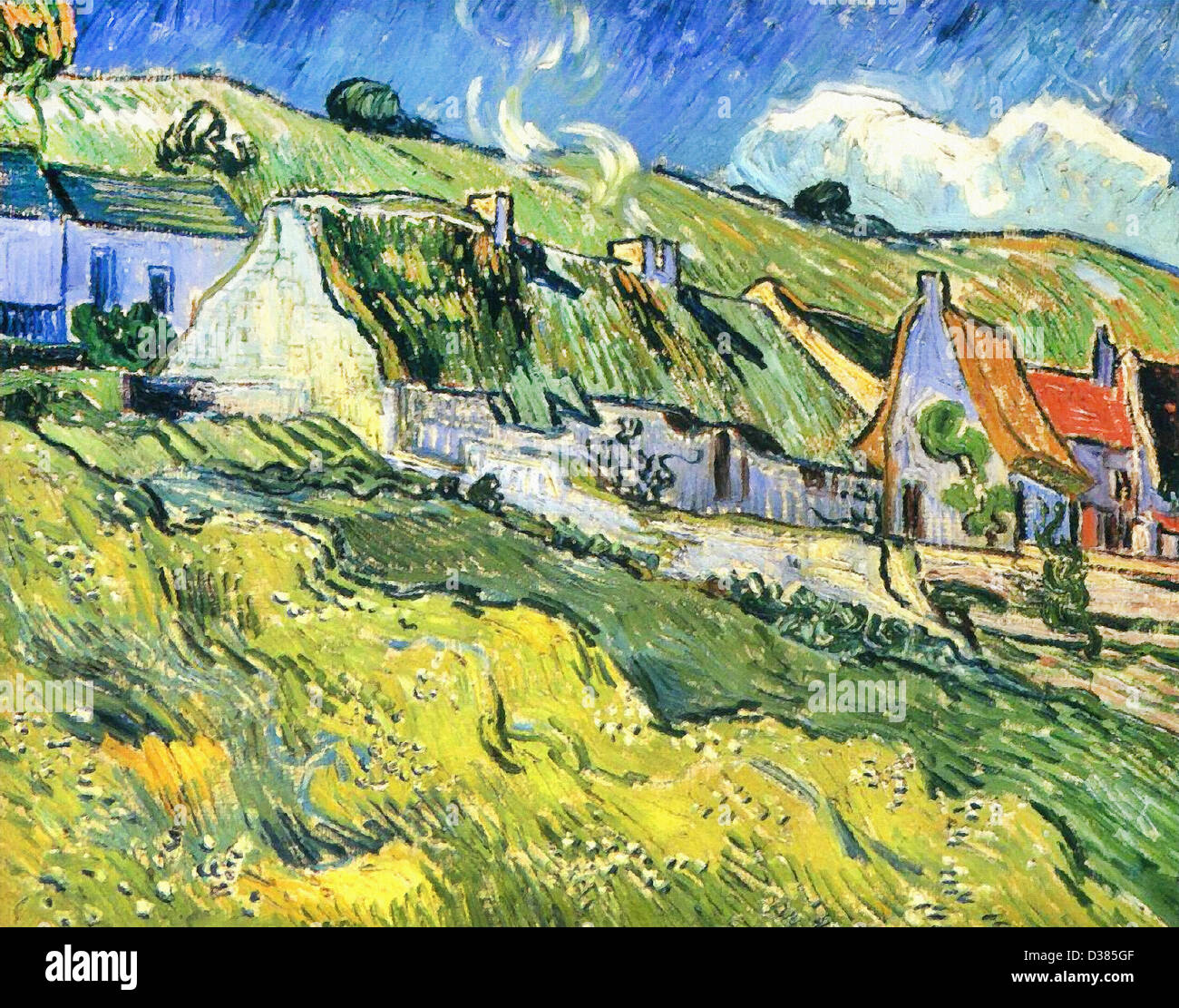 Vincent Van Gogh, A Gruppe von Hütten. 1890. Post-Impressionismus. Öl auf Leinwand. Die Staatliche Eremitage, Russland. Stockfoto