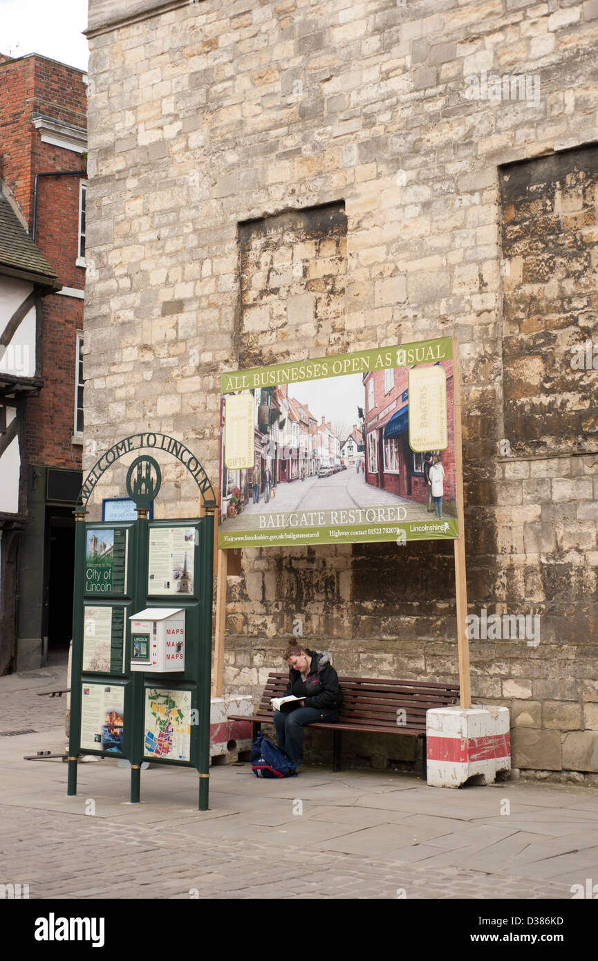 Lincoln Bailgate touristische Landkarte Stockfoto