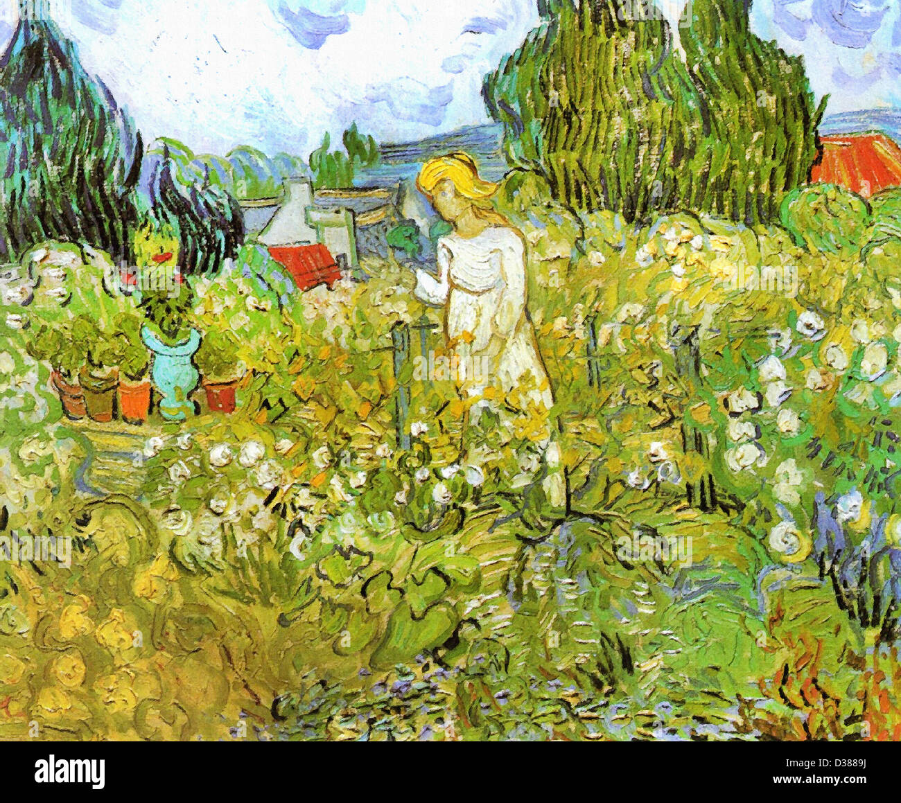Vincent Van Gogh, Mademoiselle Gachet in ihrem Garten in Auvers-Sur-Oise. 1890. Post-Impressionismus. Öl auf Leinwand. Musée d ' Orsay Stockfoto