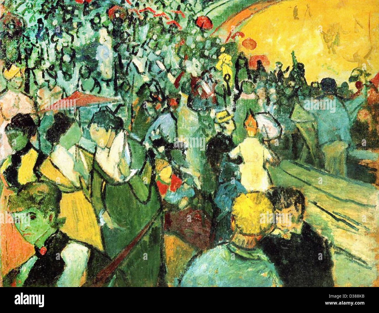 Vincent Van Gogh, Zuschauer in der Arena in Arles. 1888. Cloisonnism. Öl auf Leinwand. Eremitage, St. Petersburg, Russland. Stockfoto