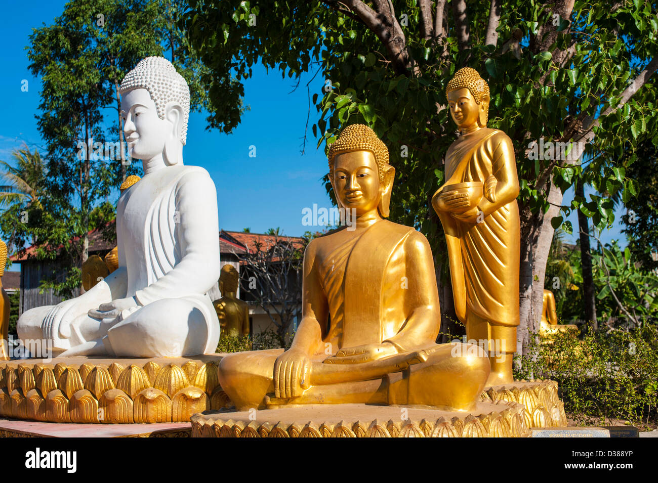 Buddhistische Pagode am Mekong River in der Nähe von Kratie in Sampo Bezirk Kambodscha Stockfoto