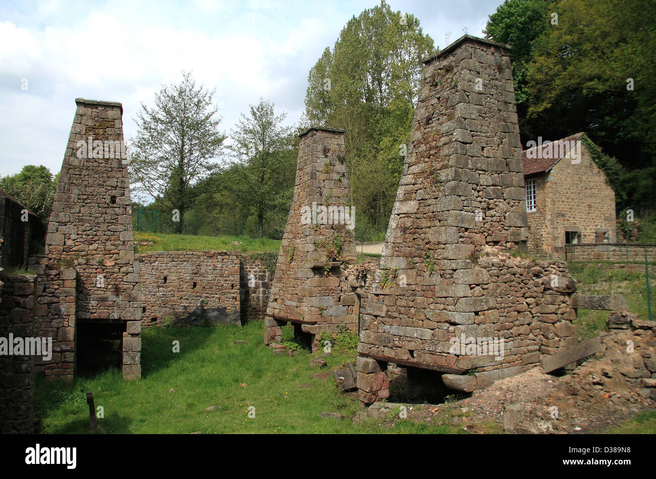 "Die Varenne schmiedet', fünfzehnten Jahrhundert bis 19. Jahrhundert, Produktion von Eisen, Website der Stahlindustrie. Stockfoto