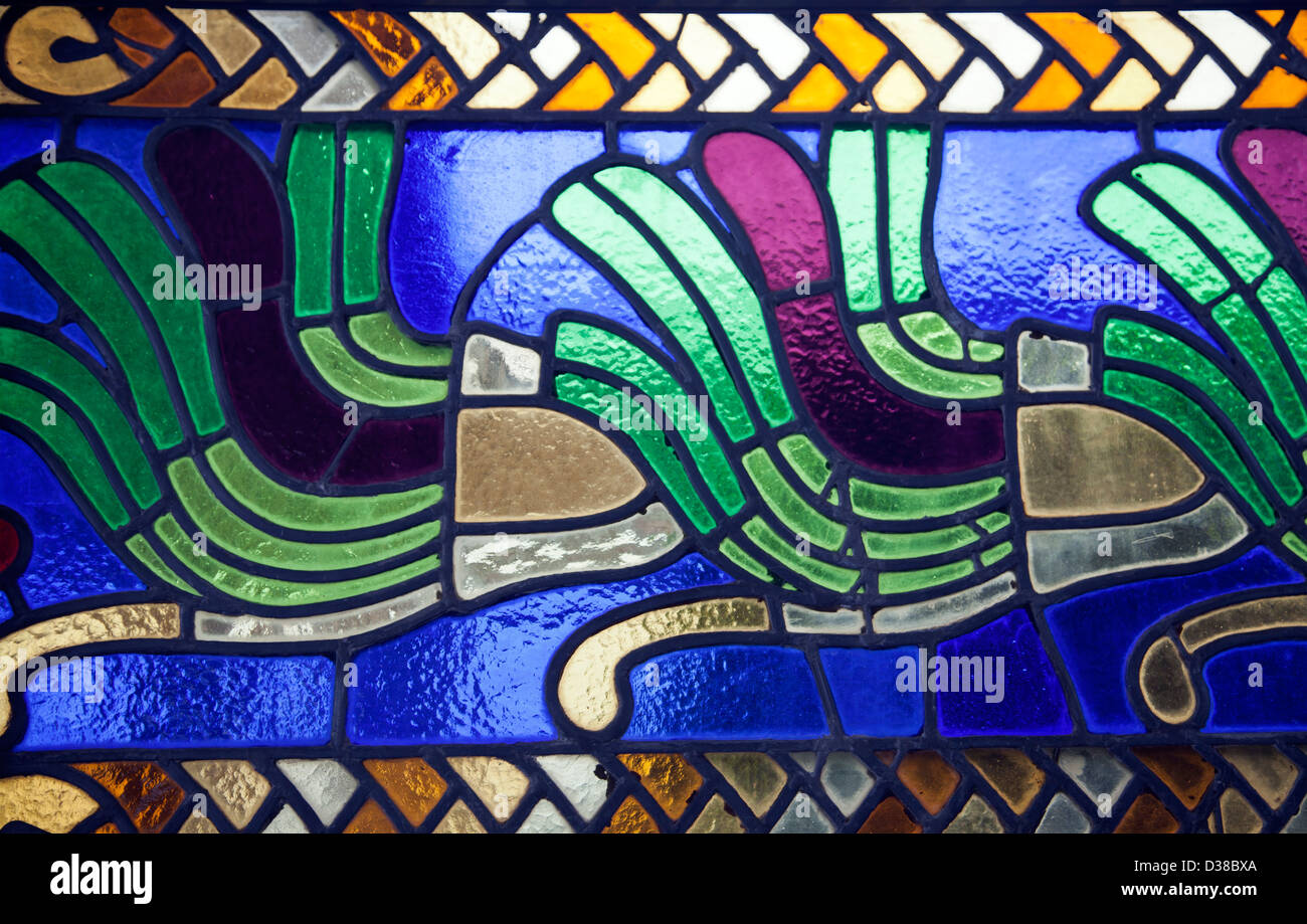 Schloss Chapultepec in Mexiko-Stadt DF - gebeizt Glas-Fenster-Design Stockfoto