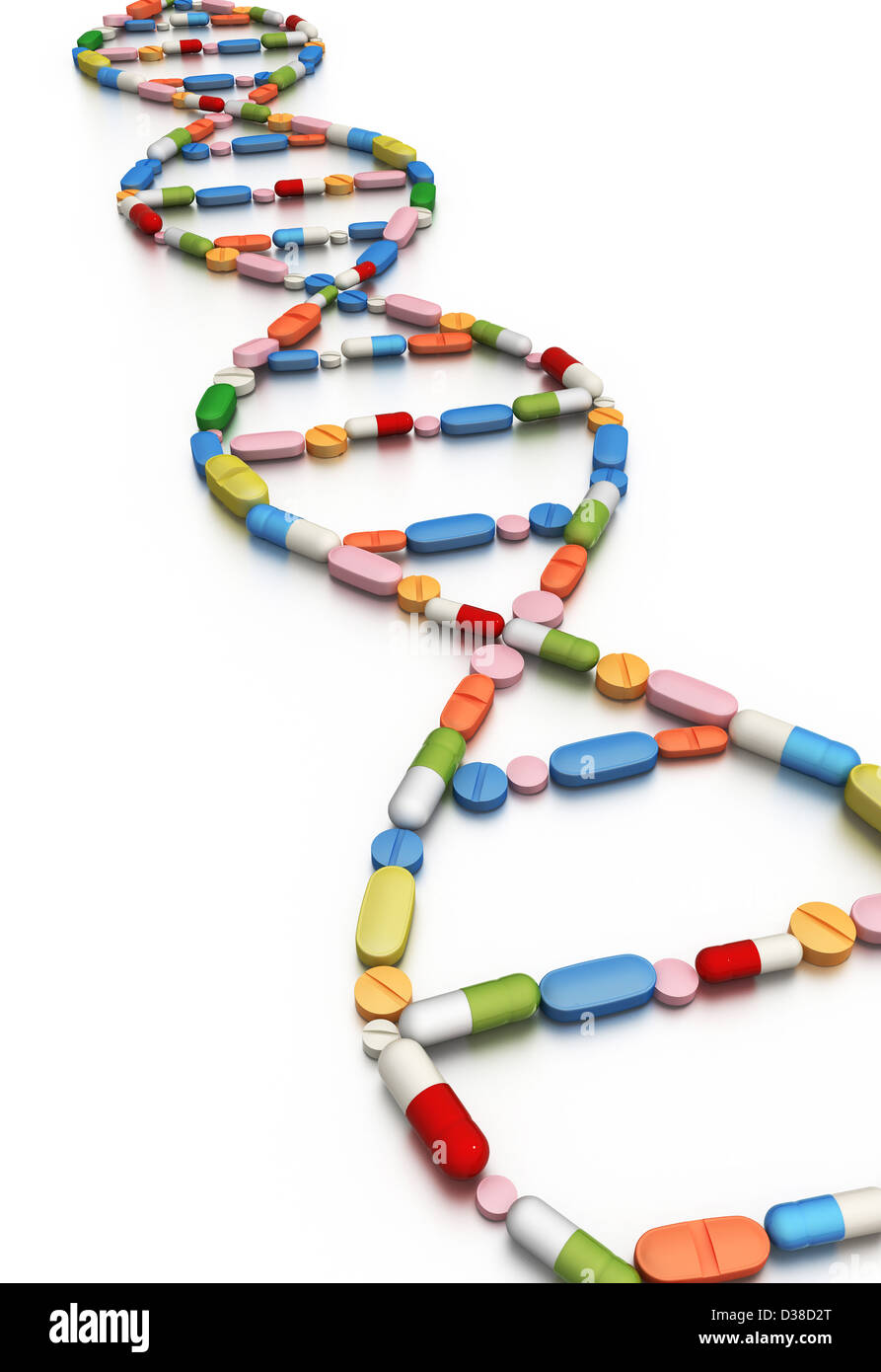 Anschauliches Bild von DNA-Replik von Tabletten Stockfoto