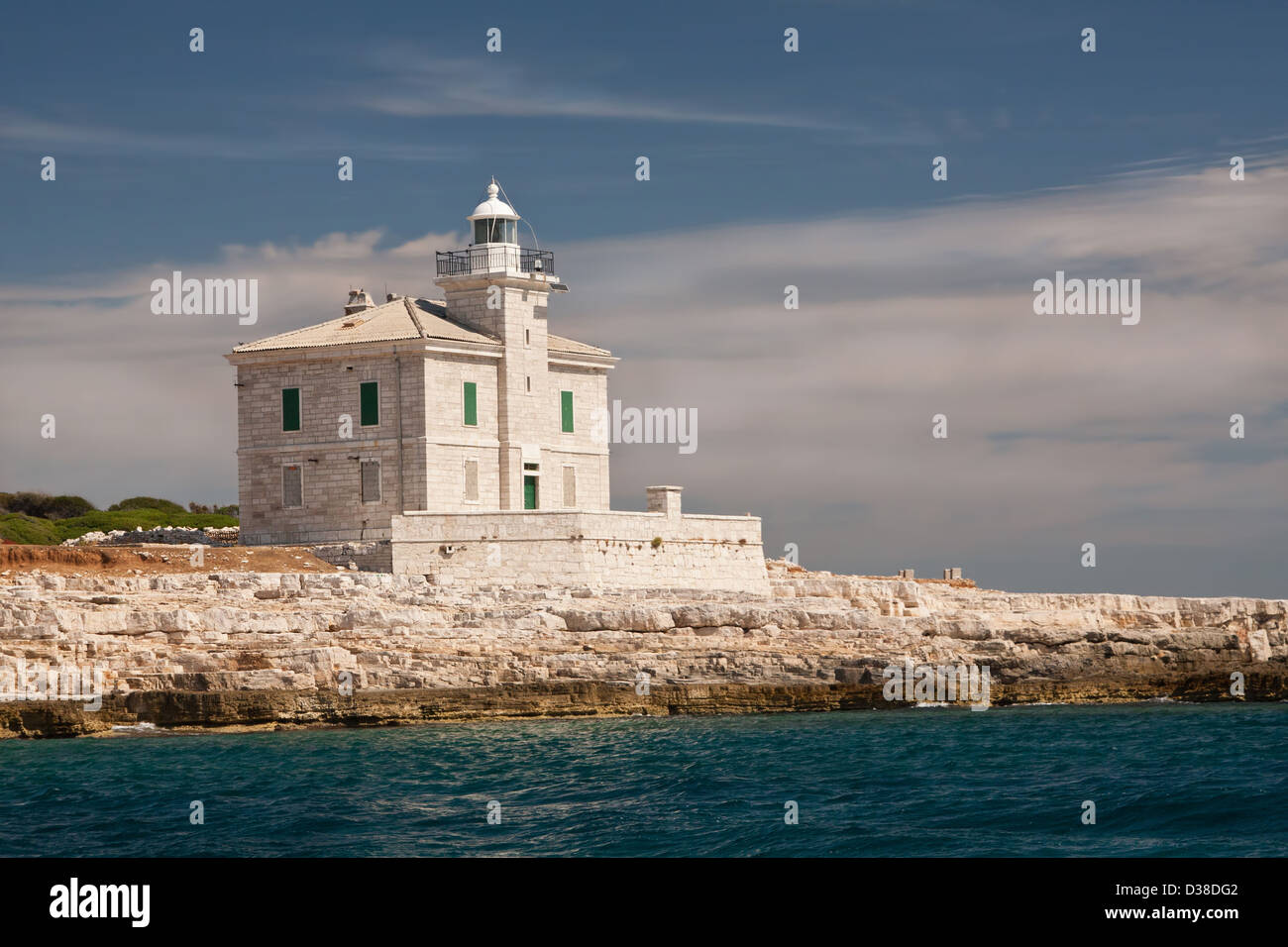 Ein Leuchtturm auf der Insel Brijuni - Kroatien Stockfoto