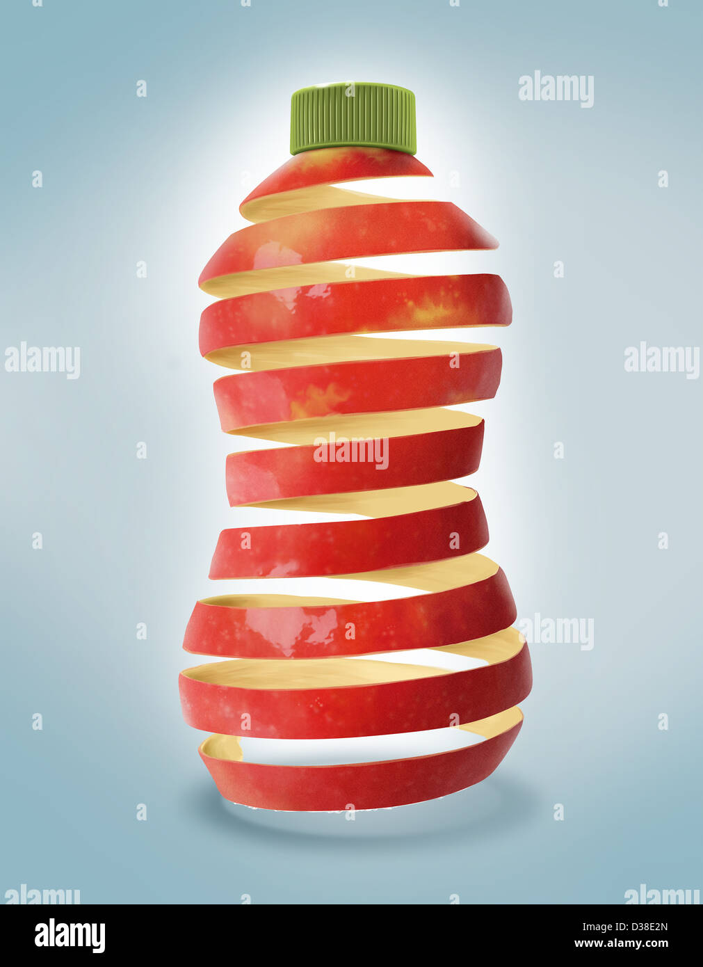Anschauliches Bild ein Apfel-Saft-Flasche Stockfoto